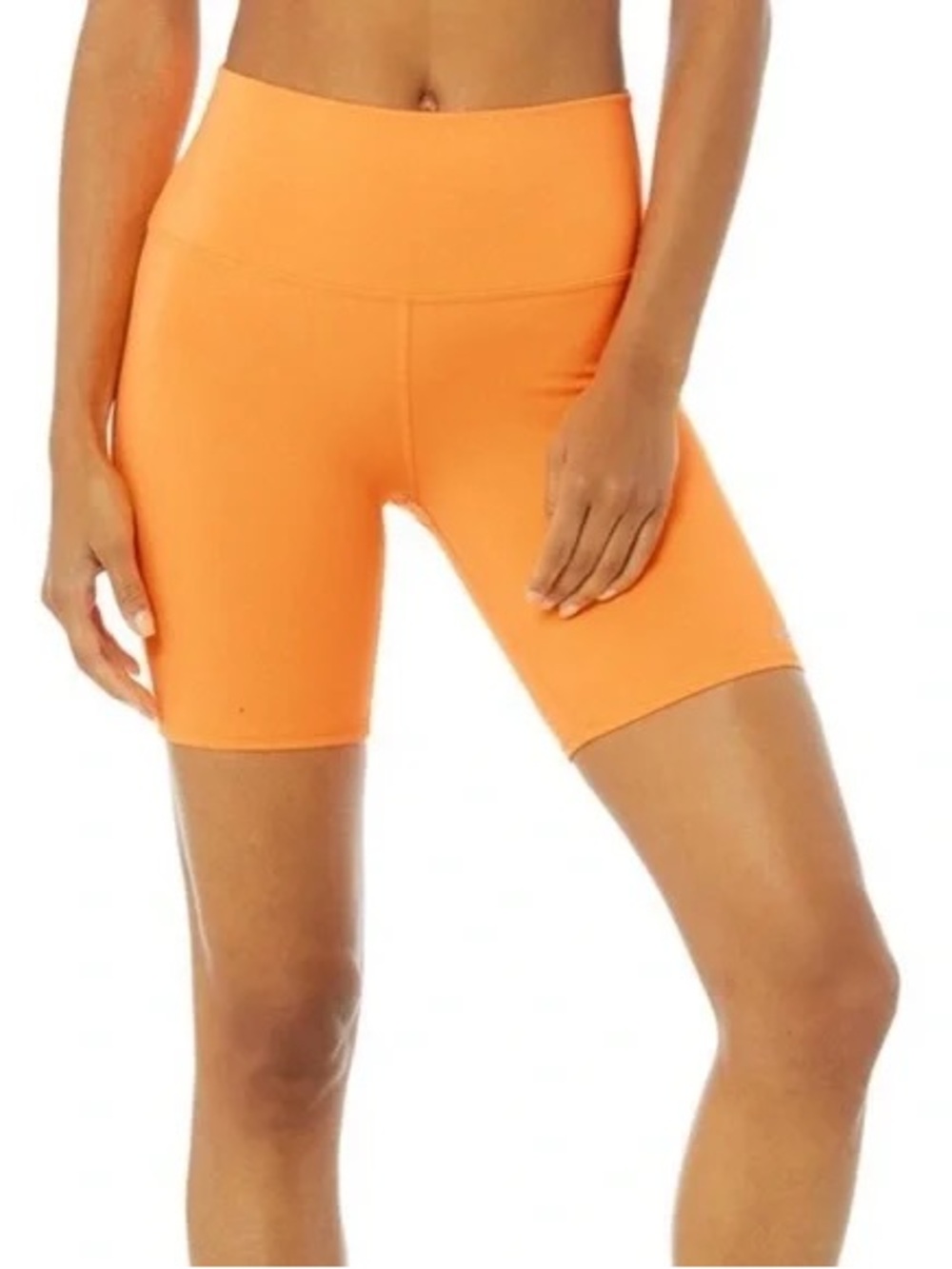 Alo High-Waist bright Orange Bike Shorts
